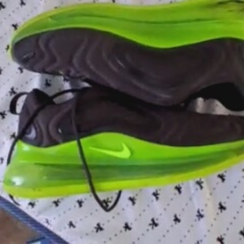 Nike Black and Lime Green Air Max Sneakers